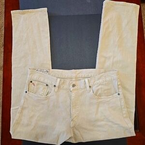 Polo Ralph Lauren The Varick Slim Straight Denim Jeans 34x30 Tan